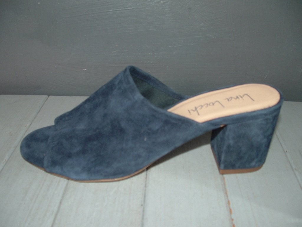 Lina Locchi suede peeptoe hakken, sandalen maat 39, Lina Locchi, Zo goed als nieuw, Sandalen of Muiltjes, Ophalen of Verzenden