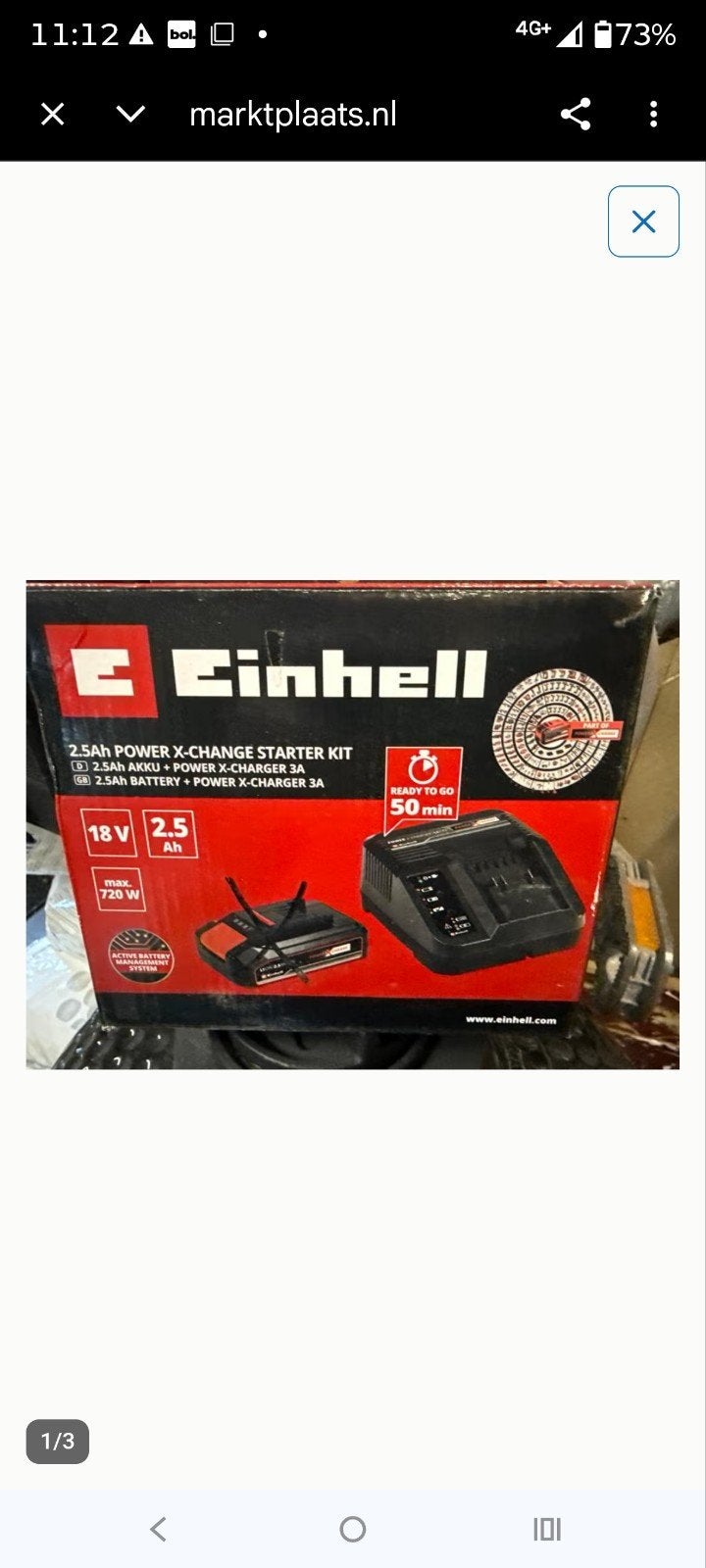 Einhell Power X-Change Oplader 3A, Ophalen of Verzenden, Nieuw