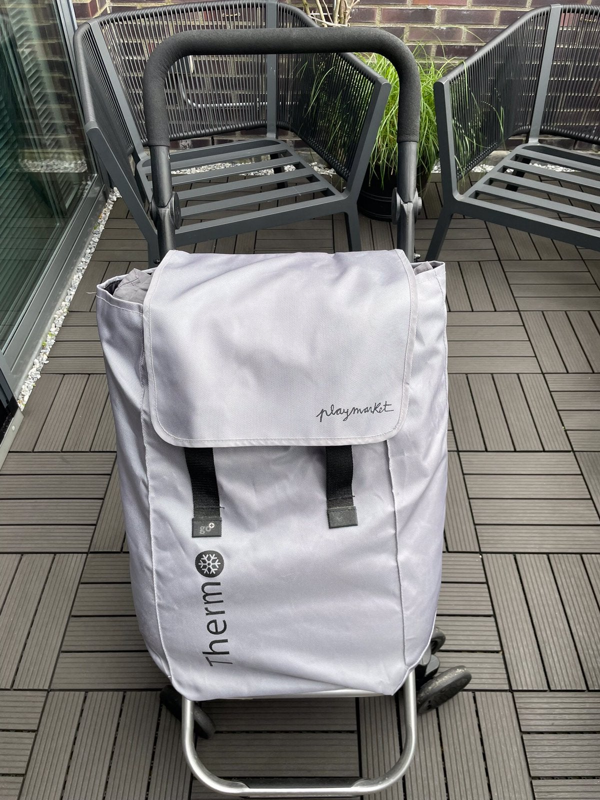 Playmarket boodschappen trolley, Ophalen of Verzenden, Zo goed als nieuw, 75 cm of meer, Grijs