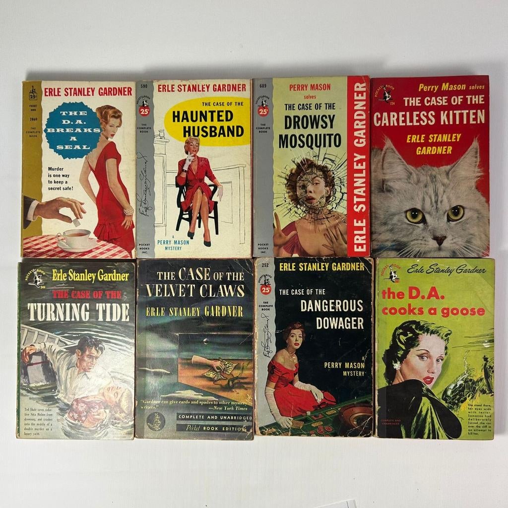 Erle Stanley Gardner Perry Mason Pocket Books Set (8), Boeken, Ophalen of Verzenden, Gelezen, Erle Stanley Gardner
