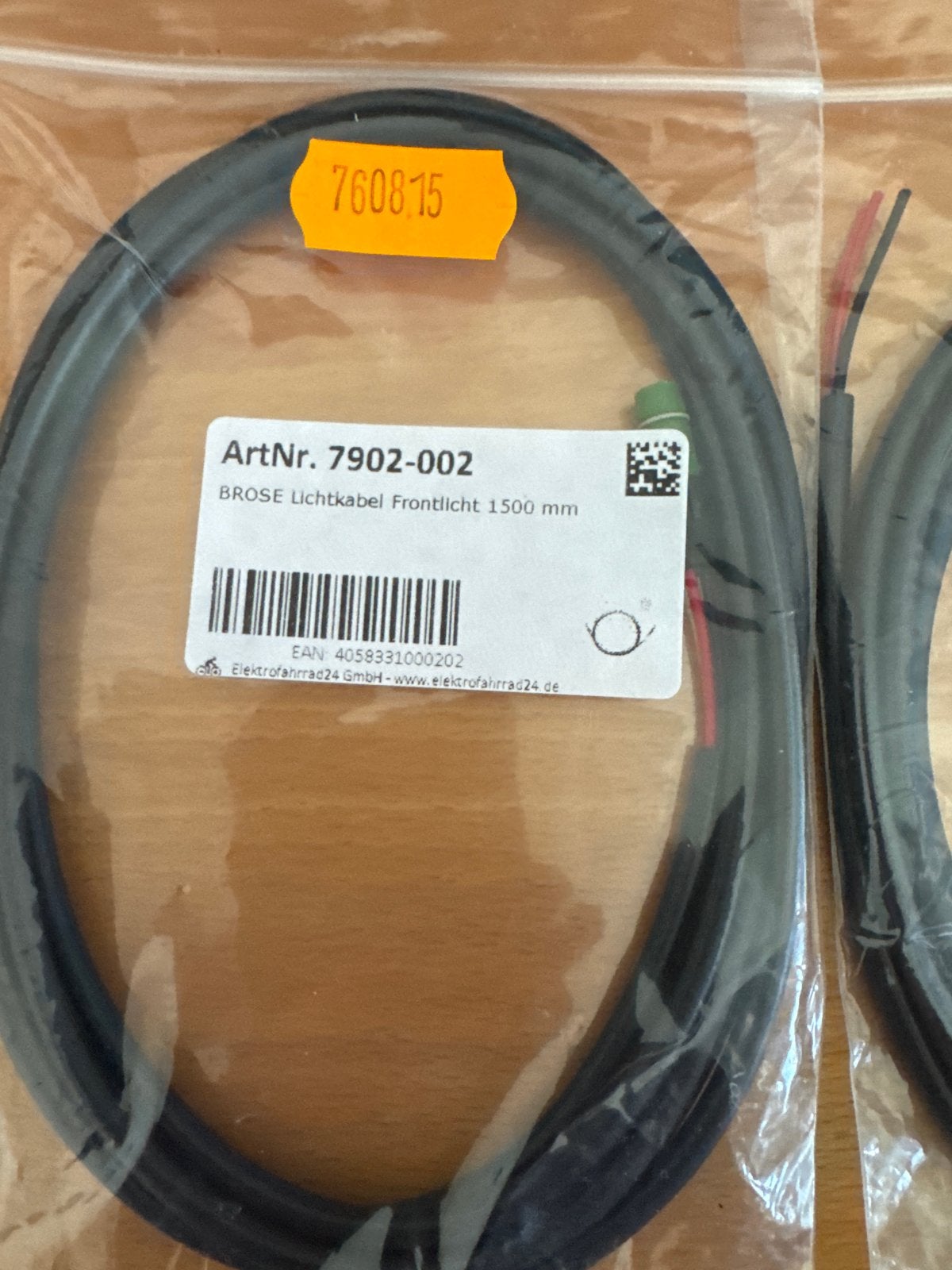 2x Brose Lichtkabel Frontlicht 1500 mm - Nieuw, Ophalen of Verzenden, Nieuw, Overig, Voorlicht