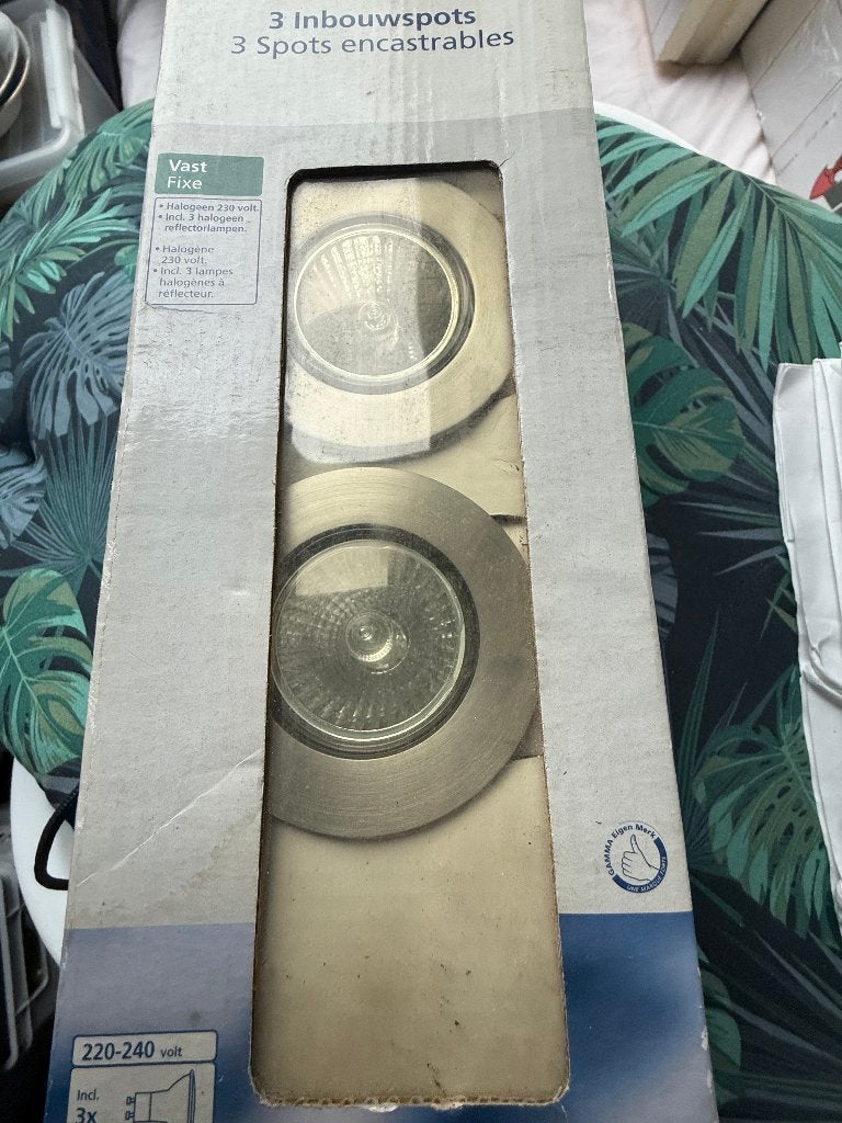 Inbouwspots., Ophalen of Verzenden, Zo goed als nieuw, Metaal of Aluminium, Halogeen