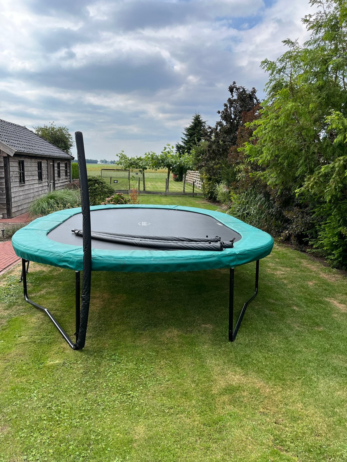 BERG Favorit Trampoline met veiligheidsnet en ladder, Ophalen, Gebruikt