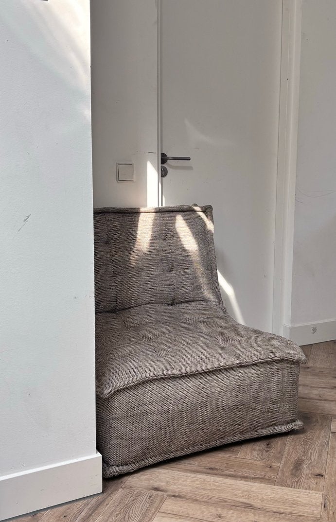 Comfortabele grijze vloerstoel / zitzakstoel, Huis en Inrichting, Stoelen, Gebruikt, Ophalen of Verzenden, Eén, Stof