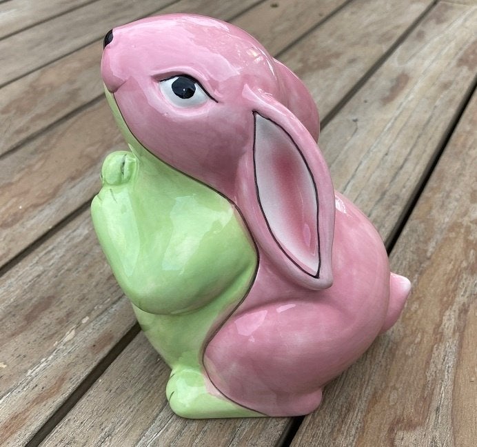 SPAARPOT KONIJN MEISJE GROOT 15 CM GEBOORTE CADEAU NIEUW, Kraamcadeau, -, -, Nieuw