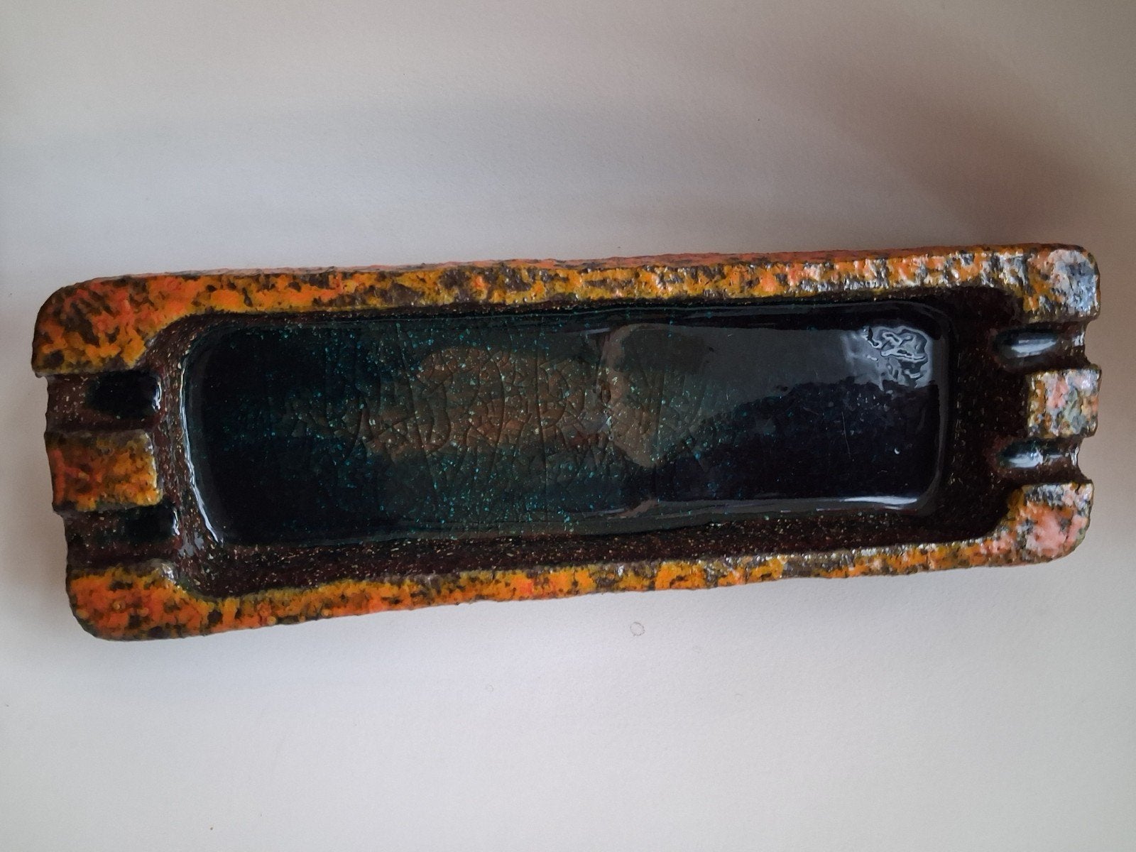 Unieke XL Vintage gesigneerde fatlava asbak , Jan Van Erp 60, Verzamelen, Rookartikelen, Aanstekers en Luciferdoosjes, Ophalen of Verzenden