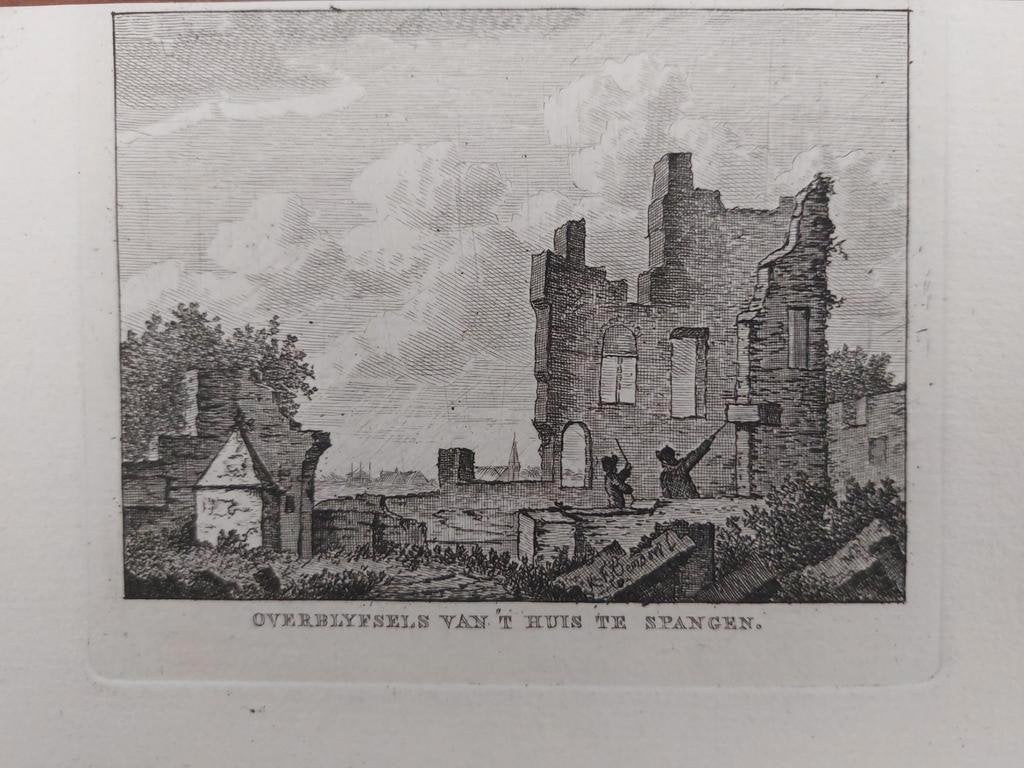 143 / Huis te Spangen Overschie Rotterdam Gravure uit 1792, Ophalen of Verzenden