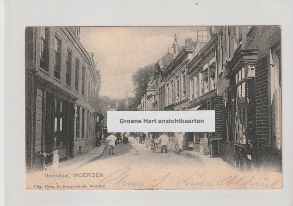 Woerden - Voorstraat 1907 * 260605-21, Ophalen of Verzenden, Voor 1920, Gelopen, Utrecht