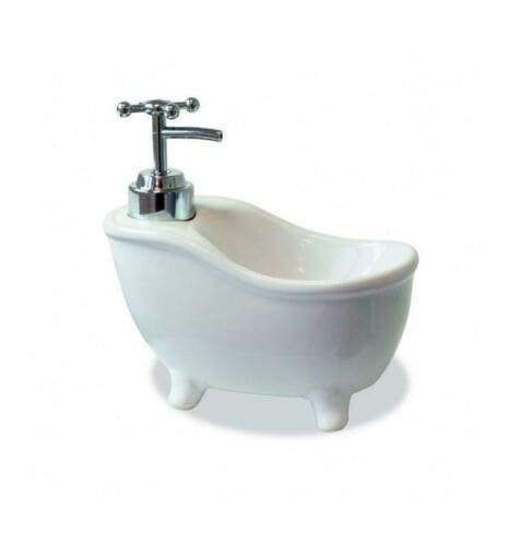 Invotis zeepdispenser Grappige zeeppomp Bubbles vorm ligbad, Ophalen of Verzenden, Zo goed als nieuw, Wit, Brocante