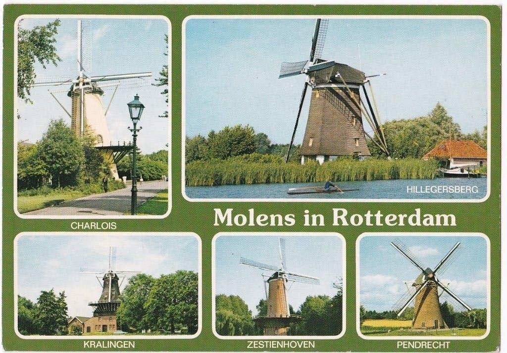 5 Molens in Rotterdam 1983. voor € 1,00, Ophalen, 1980 tot heden, Gelopen, Zuid-Holland
