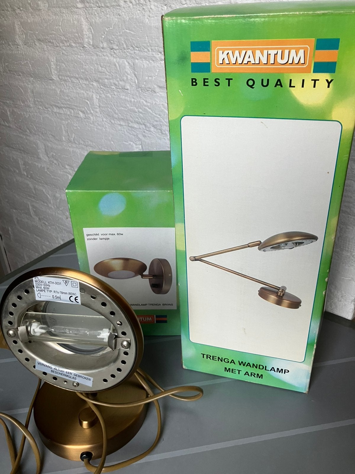 Wandlamp met zwenkarm en dimmer, Ophalen of Verzenden, Gebruikt, Wandlamp