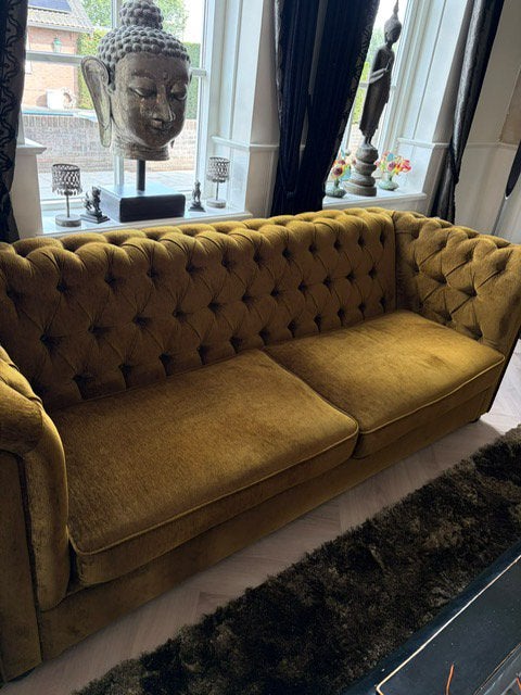 Prachtige luxe Chesterfield banken van Olaf, Ophalen, Zo goed als nieuw, 75 tot 100 cm, Stof