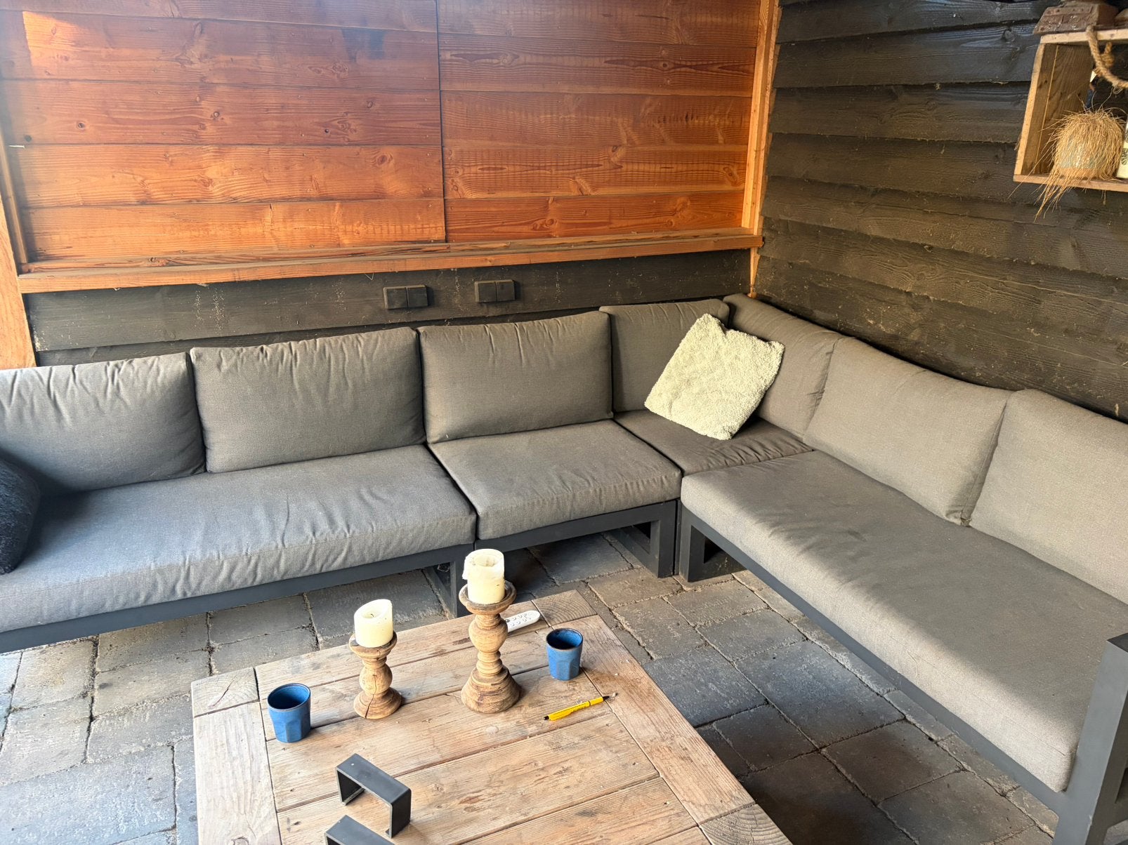 Forza Loungeset hoekbank + stoel 300x230cm, Tuin en Terras, Ophalen, 6 zitplaatsen, Aluminium, Zo goed als nieuw