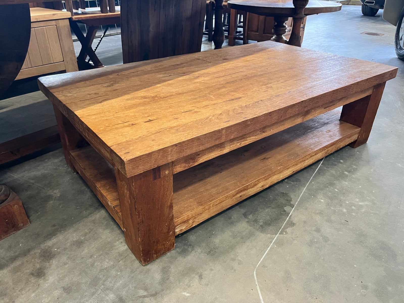 Partij massief eiken meubels + teak salontafel etc., Ophalen, Onbekend, Onbekend, Onbekend