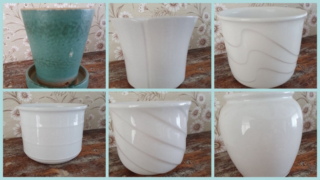 1380 vintage bloempotten overpotten keramiek bloempot pot, Tuin en Terras, Bloempotten, Rond, Ophalen of Verzenden, Zo goed als nieuw