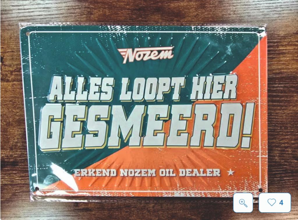 nozem olie borden 2 stuks, Ophalen, Nieuw, Reclamebord