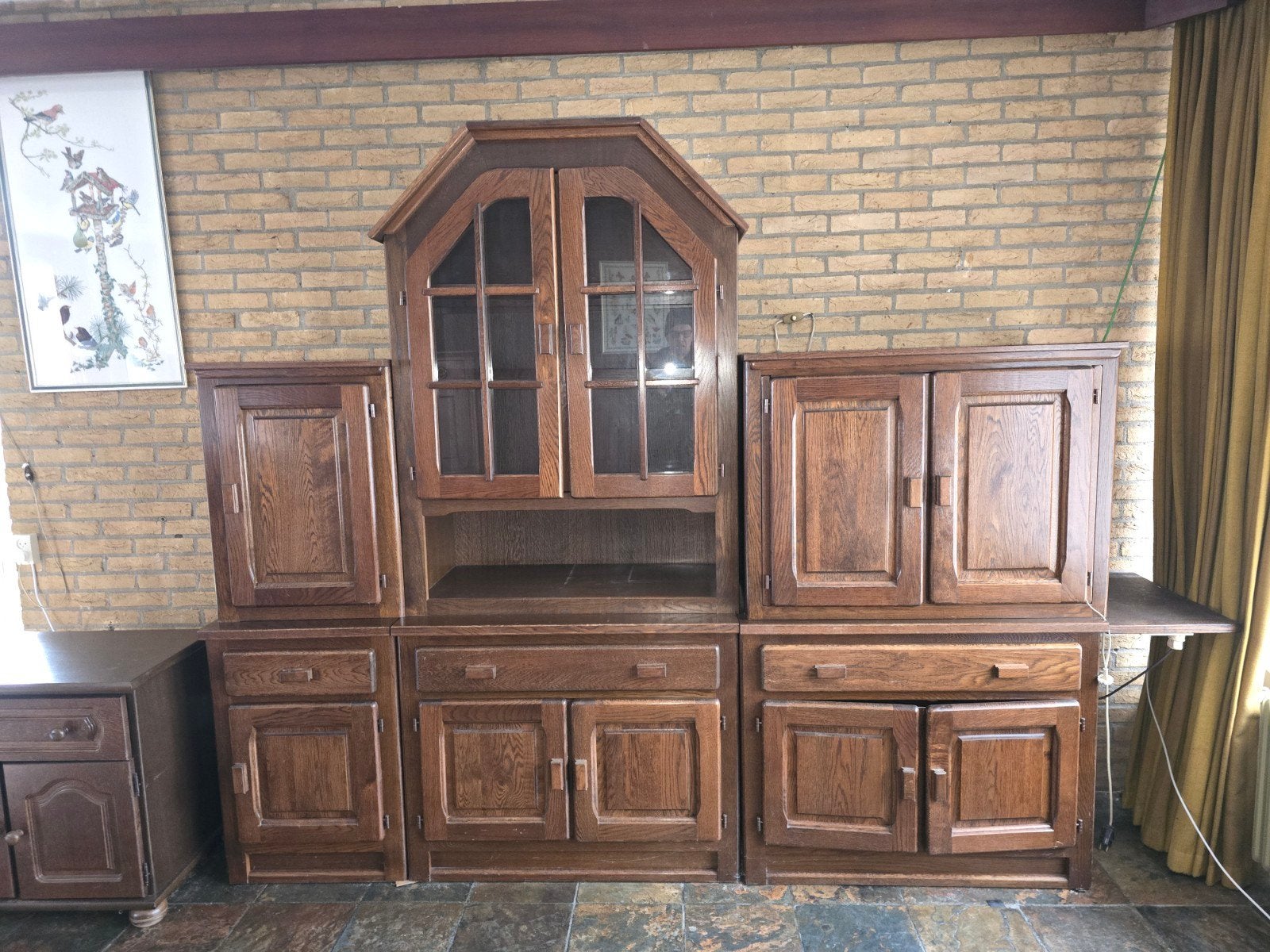 Eikenhouten wandmeubel, Ophalen, Gebruikt, 50 tot 75 cm, Minder dan 100 cm