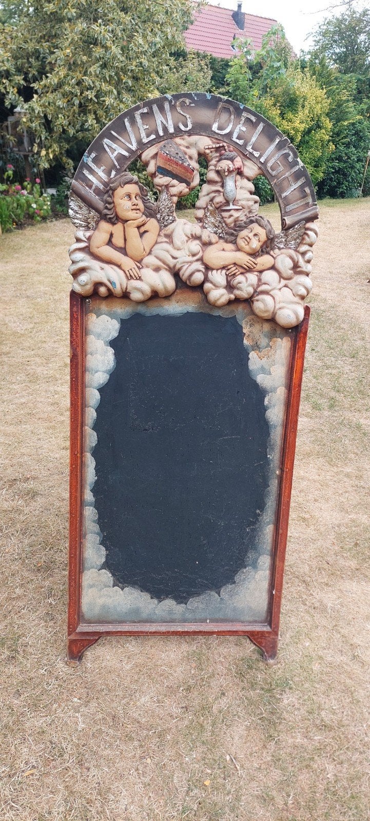 Antiek schoolbord met 'Heavens Delight' decoratie, Ophalen, Overige thema's