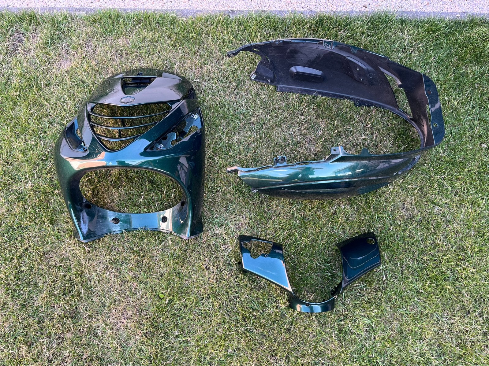 Piaggio Zip beschadigd buitenkappenset - Jaguar Groen, Ophalen of Verzenden, Gebruikt, Kap, Piaggio