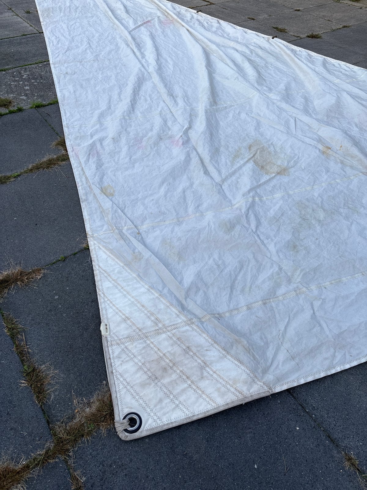 Fok met koperen leuvers - J. Poort Zeilmaker, Watersport en Boten, Ophalen of Verzenden, Gebruikt