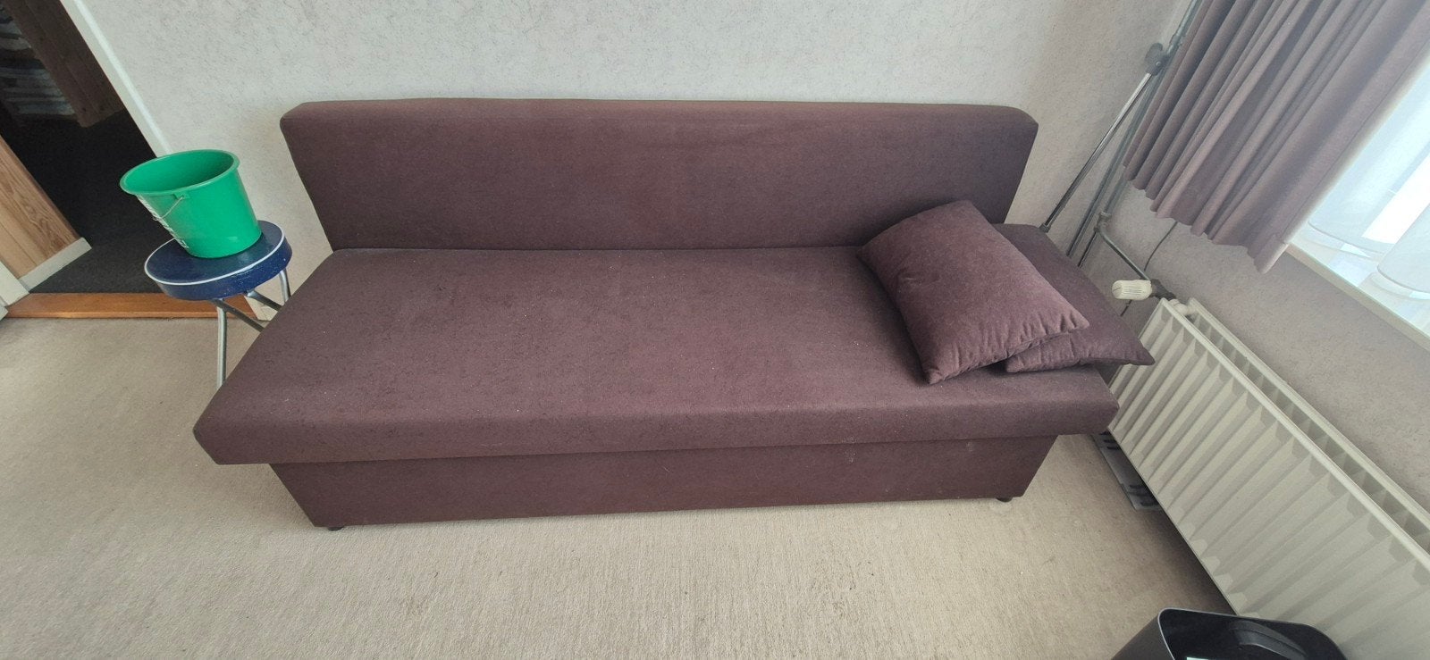 Slaapbank, Ophalen, Zo goed als nieuw, Tweepersoons, 140 cm