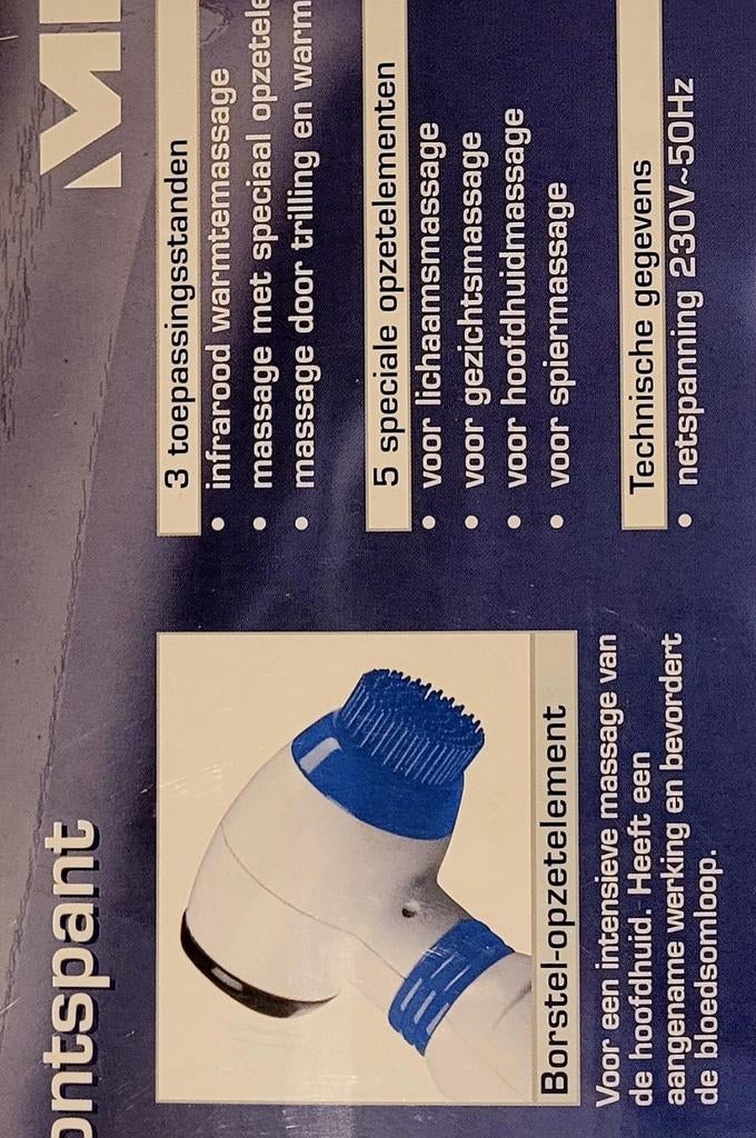 Warmte-Massage-Apparaat met 5 opzetstukken, Ophalen of Verzenden, Nieuw, Overige typen