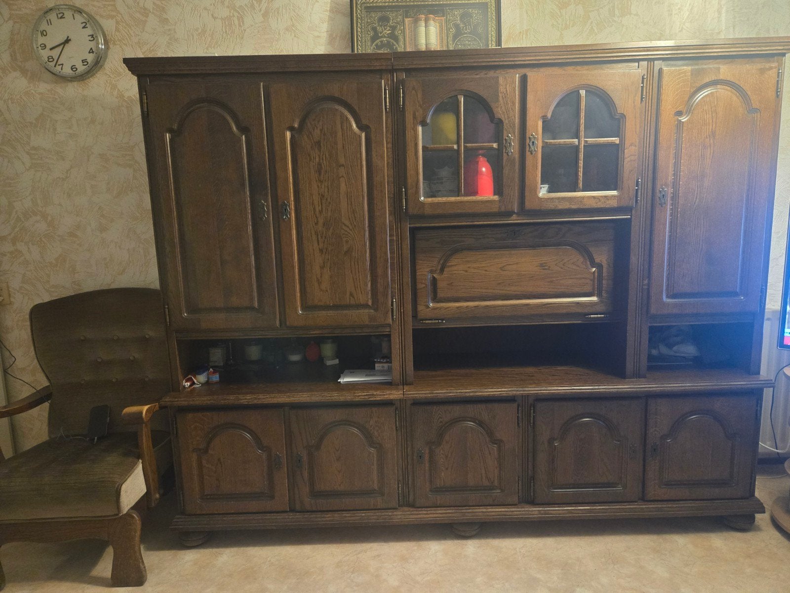 Grote eiken kast met veel opbergruimte, Huis en Inrichting, Kasten | Boekenkasten, Gebruikt, 200 cm of meer, Klassiek, Eikenhout