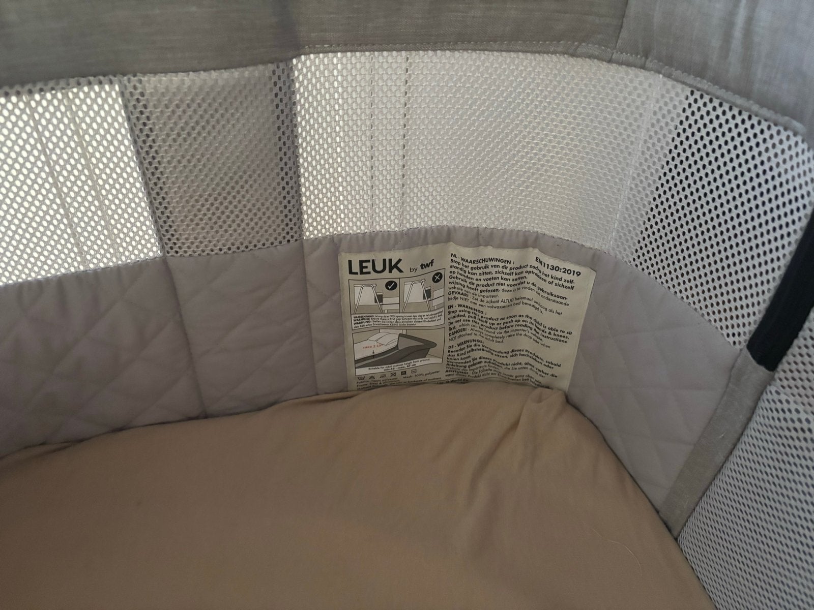 Leuk by TWF Side Sleeper Jeans Clay - Co-sleeper/Wieg, Ophalen, Zo goed als nieuw, Wieg