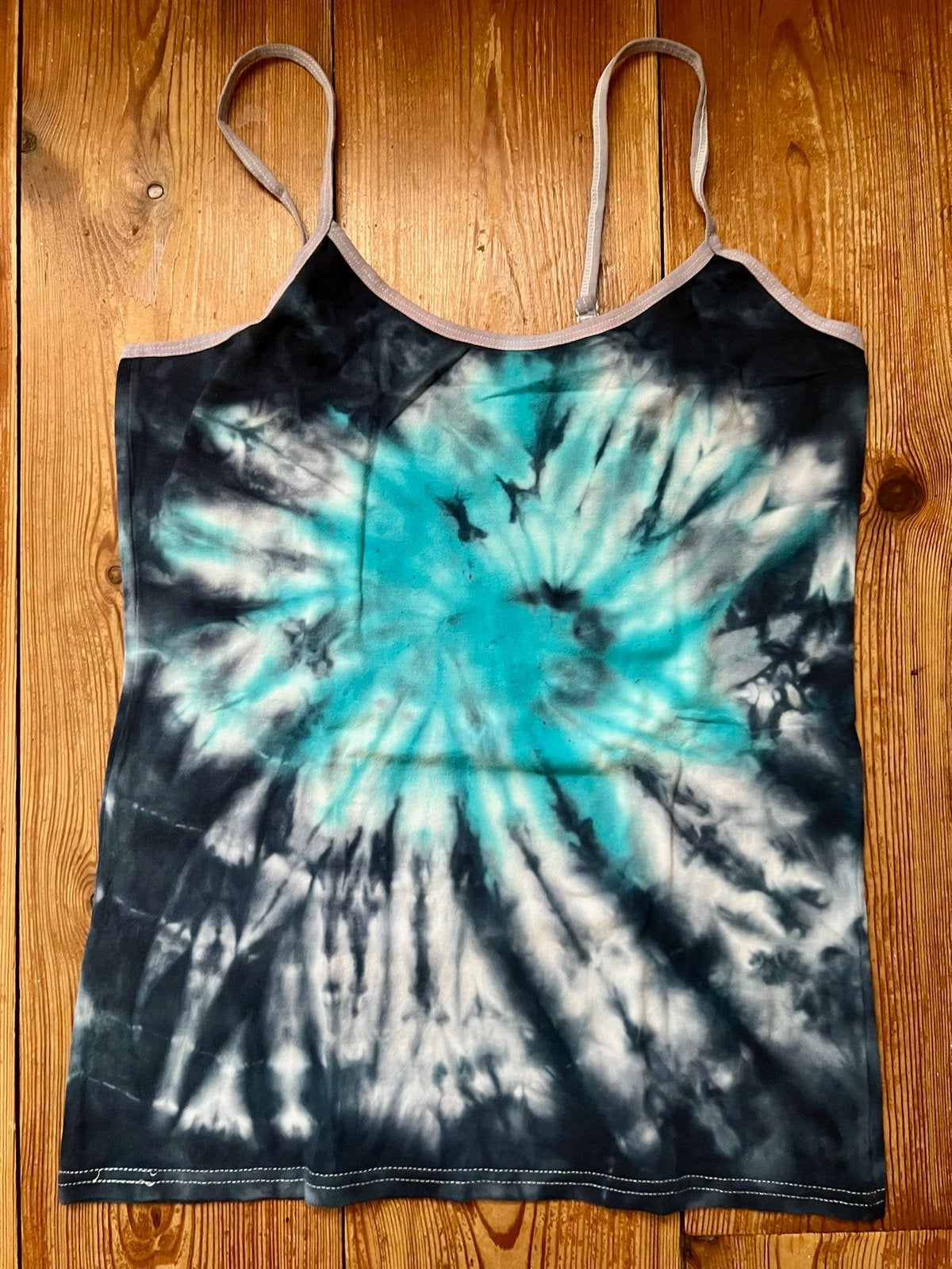 Hippie TIE DYE Top L Handgeverfd dus uniek. Strand vakantie, Blauw, Maat 42/44 (L), Nieuw, Ophalen of Verzenden