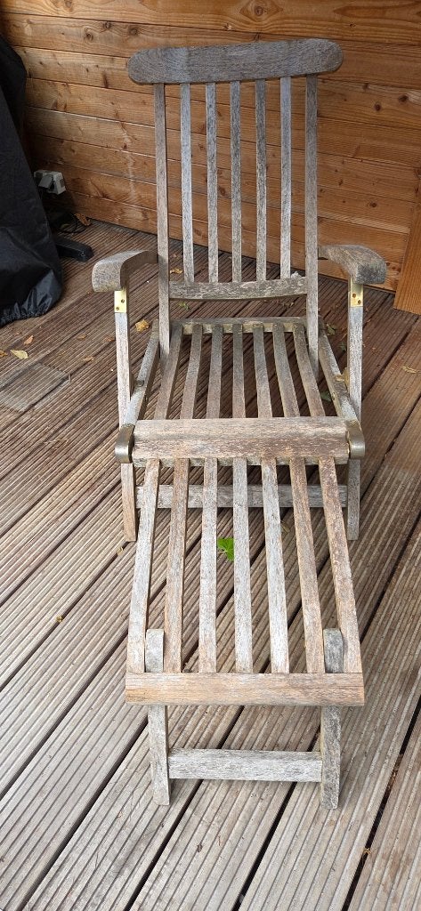 Deckchair, Ophalen, Gebruikt, Hout, Verstelbaar