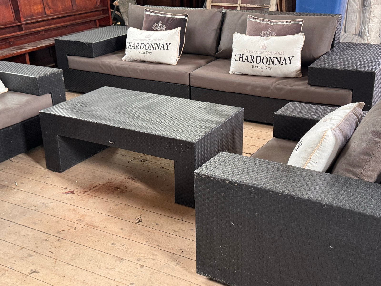 Loungeset te koop, module bank,2stoelen,bijzettafel,ligbed, Ophalen, 5 zitplaatsen, Gebruikt, Loungeset