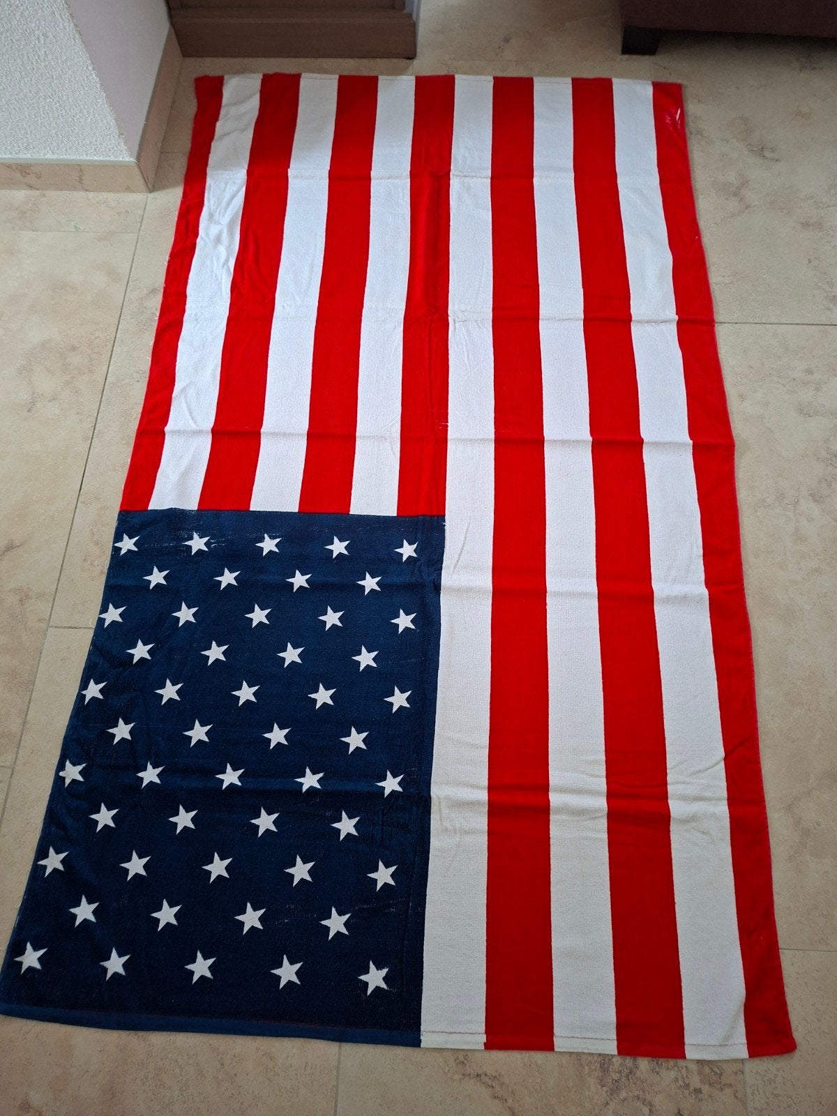 Amerika badlaken strandlaken groot formaat., Ophalen of Verzenden, Zo goed als nieuw