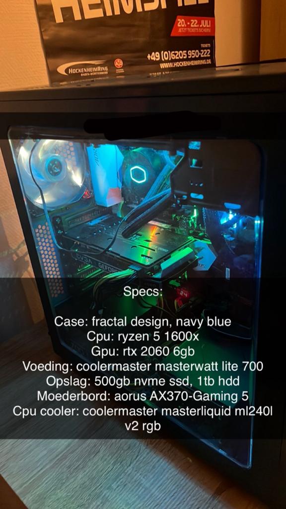 Gaming PC met Ryzen 5 1600X, RTX 2060, 1.5TB opslag, Gebruikt, Ophalen of Verzenden, Gaming, SSD