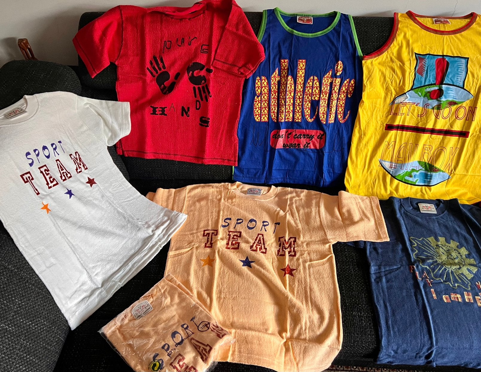 Partij nieuwe badstof kinder t-shirts & tops (mt 116-178), Ophalen, Nieuw