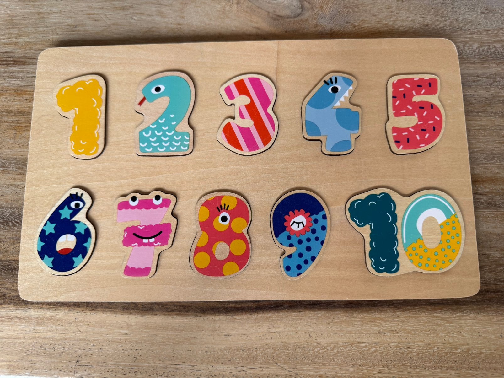 Houten speelgoed cijfer puzzel, Ophalen, Zo goed als nieuw