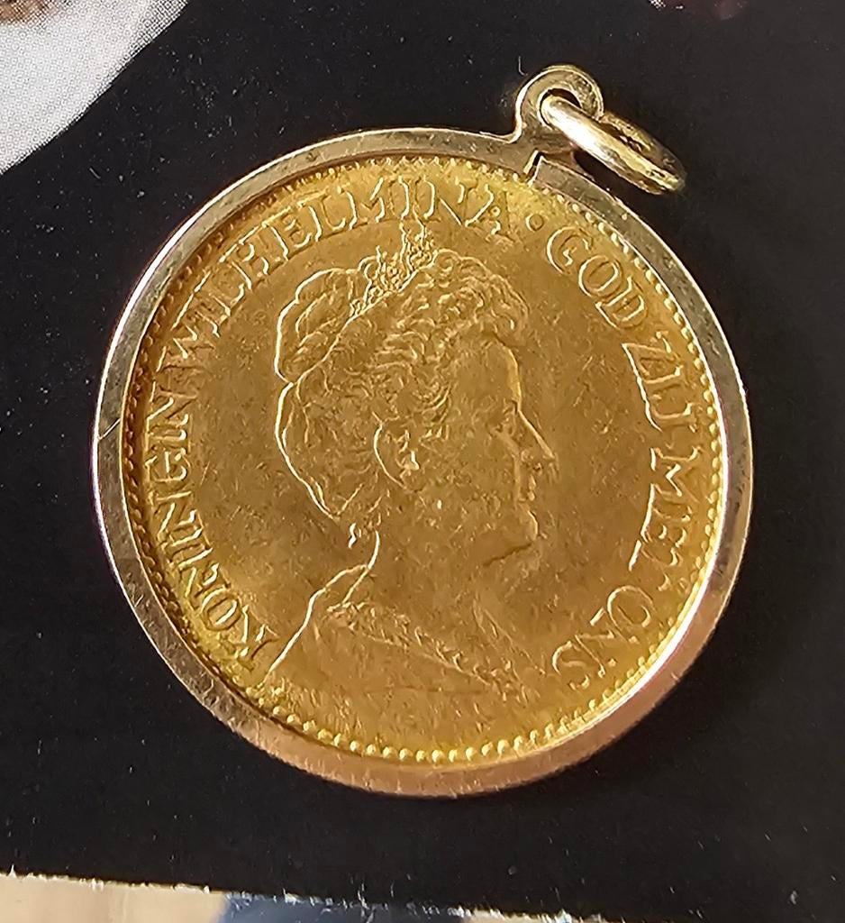 Gouden Tientje Wilhelmina 1912, Postzegels en Munten, Ophalen, Goud, Koningin Wilhelmina, Losse munt
