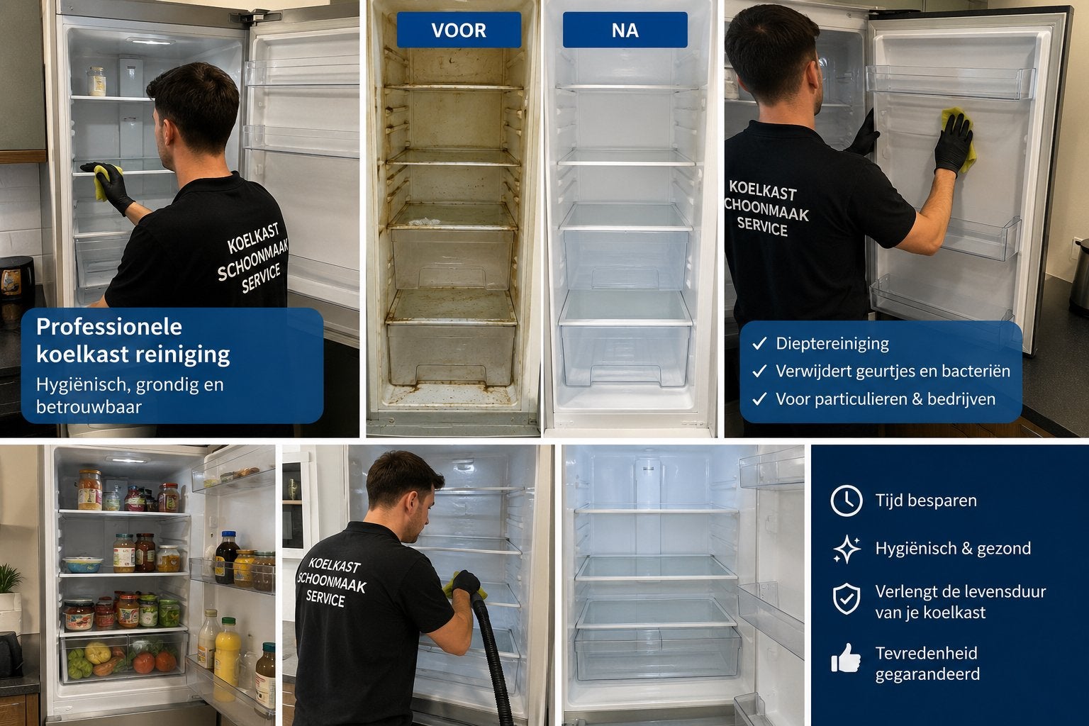 Professionele Koelkast Dieptereiniging aan Huis – €49, Witgoed en Apparatuur, 200 liter of meer, Verzenden, Zonder vriesvak, 160 cm of meer