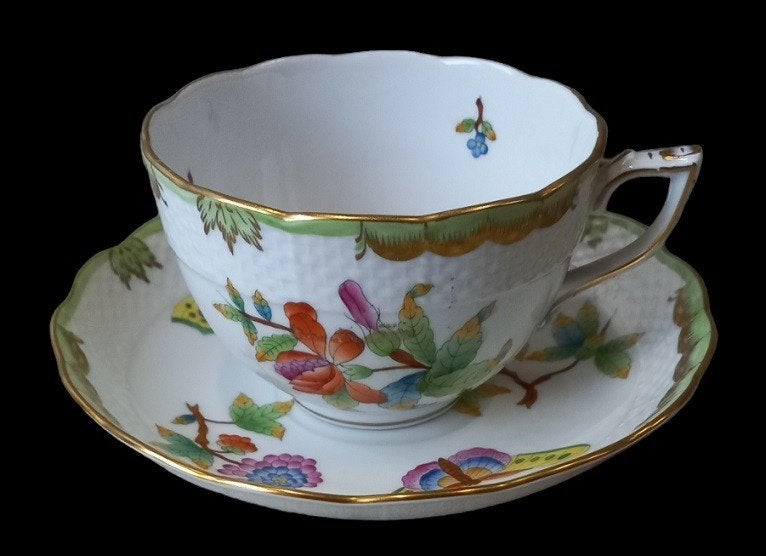 Herend "Butterfly" Queen Victoria tas en ondertas, Ophalen of Verzenden