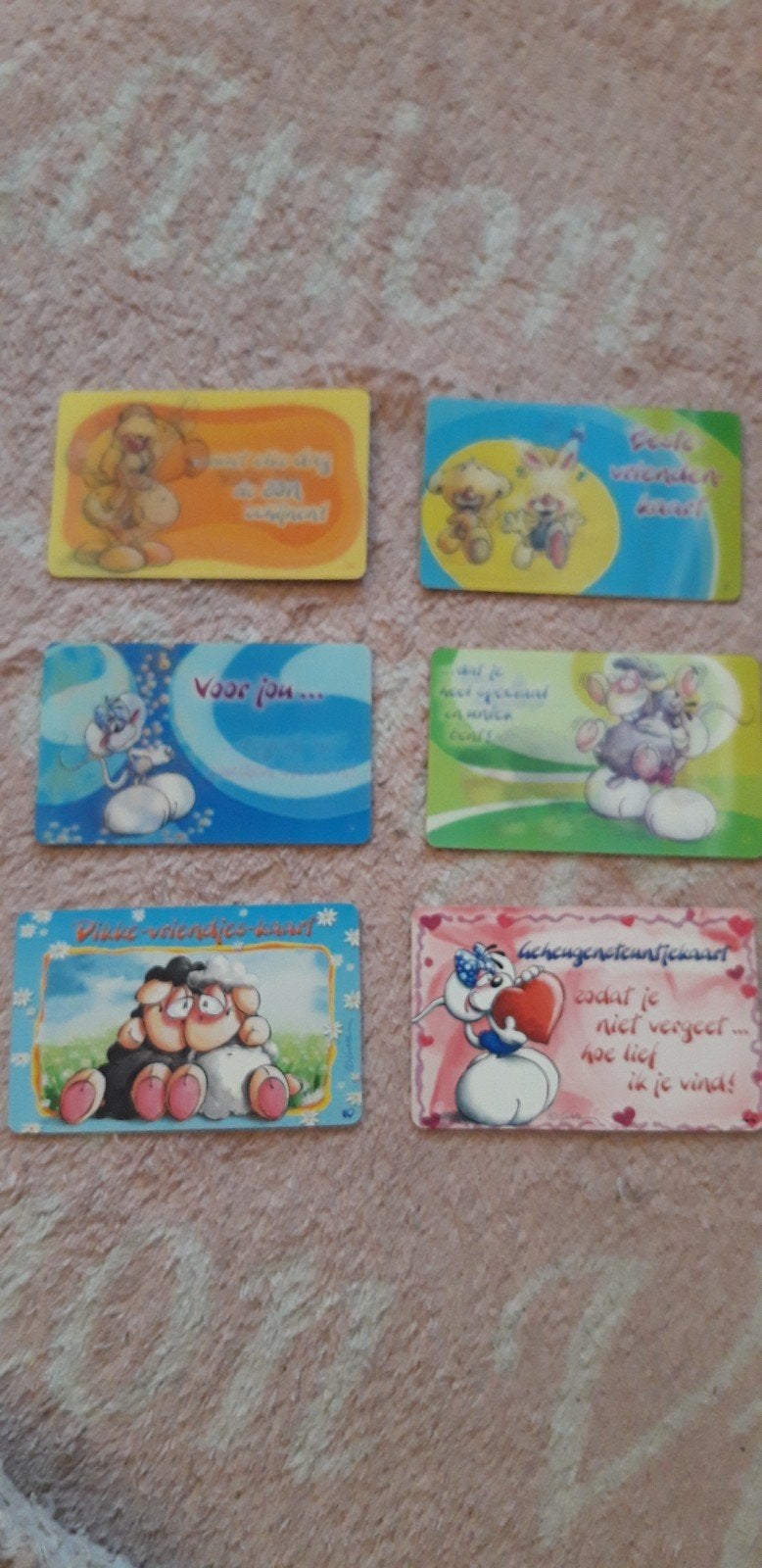 6 diddl kuststof pasjes, Verzamelen, Ophalen, Zo goed als nieuw, Papier, Kaart of Schrift