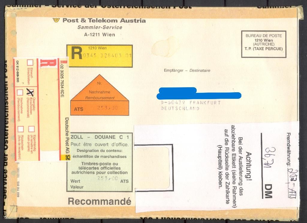 Oostenrijk - douane brief, Verzenden, Overige typen