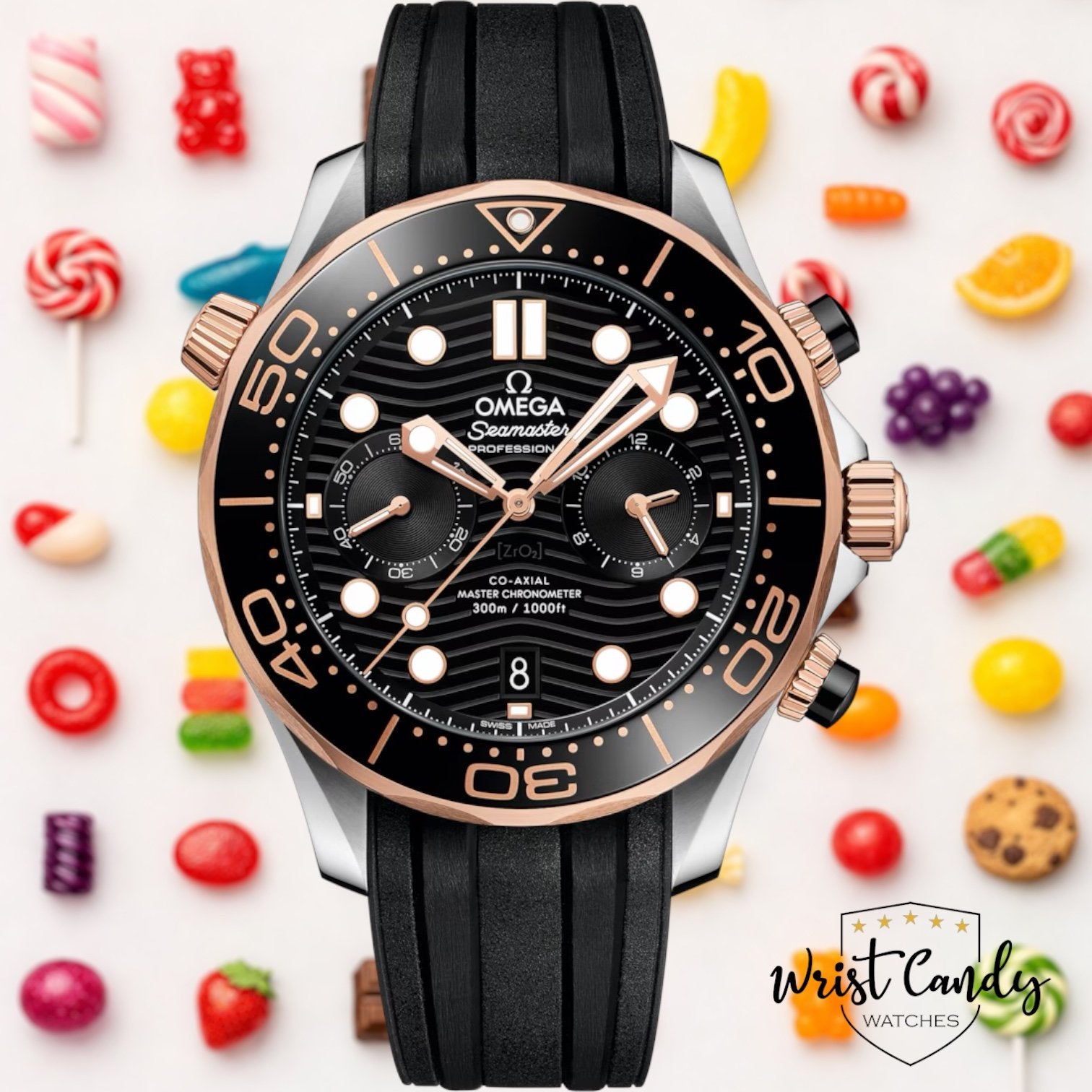 Omega Seamaster Chrono • 2020 • Omega service ‘24 • topstaat, Info@wristcandy.nl, Gebruikt, Polshorloge, Kunststof