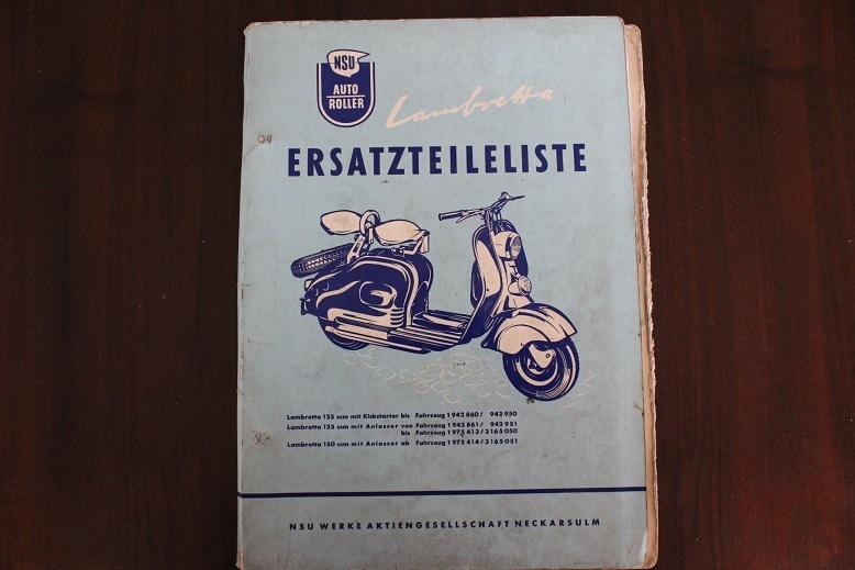 NSU auto Roller Lambretta 1955 scooter ersatzteil liste, Ophalen of Verzenden, Overige merken