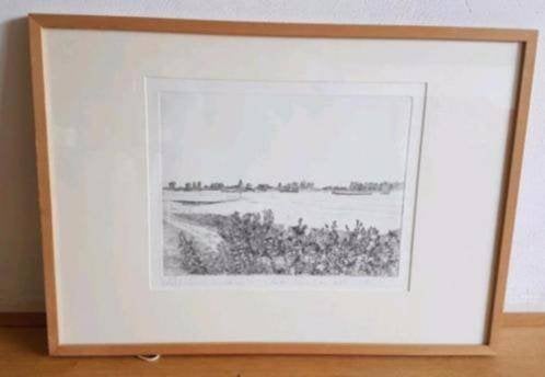 Anton Staartjes: Ets Nederlands landschap 4 gesign, Antiek en Kunst, Ophalen