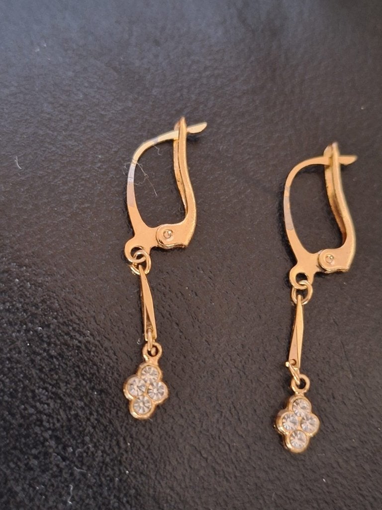 Oorhangers verguld klavertje vier, Overige materialen, Verzenden, Goud, Hangers
