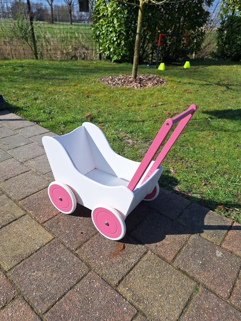Houten kinderwagen voor poppen, Kinderen en Baby's, Kinderwagens en Combinaties, Ophalen of Verzenden, Zo goed als nieuw, Overige merken