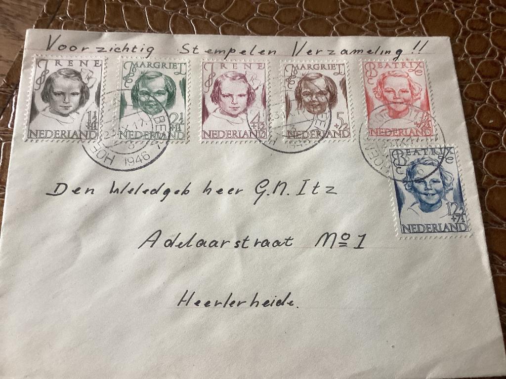 No1917 Voorloper Prinsessenzegels 23-9-1946 Nederland, Postzegels en Munten, Postzegels | Eerstedagenveloppen, Ophalen, Beschreven