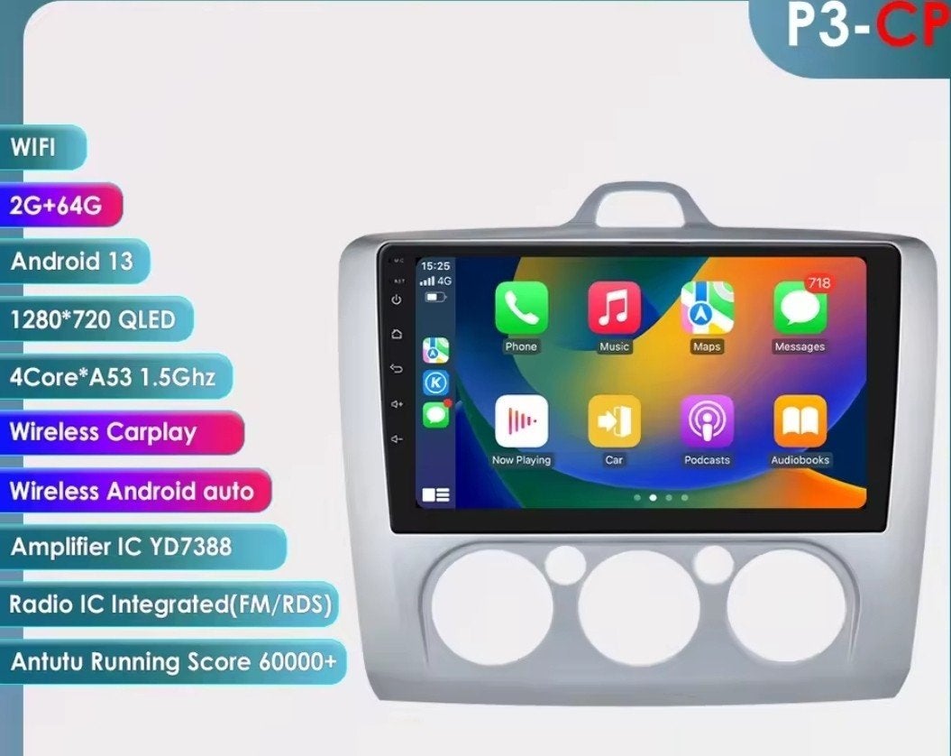 Ford Focus Android 9 inch autoradio met Carplay, Ophalen of Verzenden