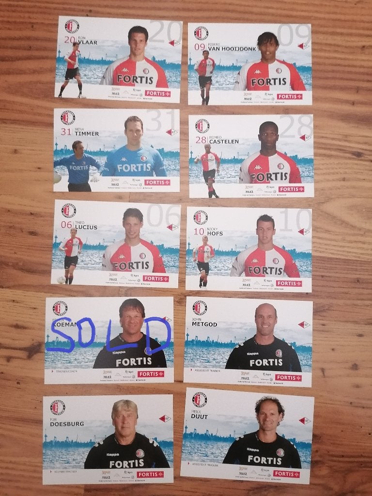 10x Spelerskaarten Feyenoord 2006-2007, Verzenden, Zo goed als nieuw, Feyenoord, Spelerskaart