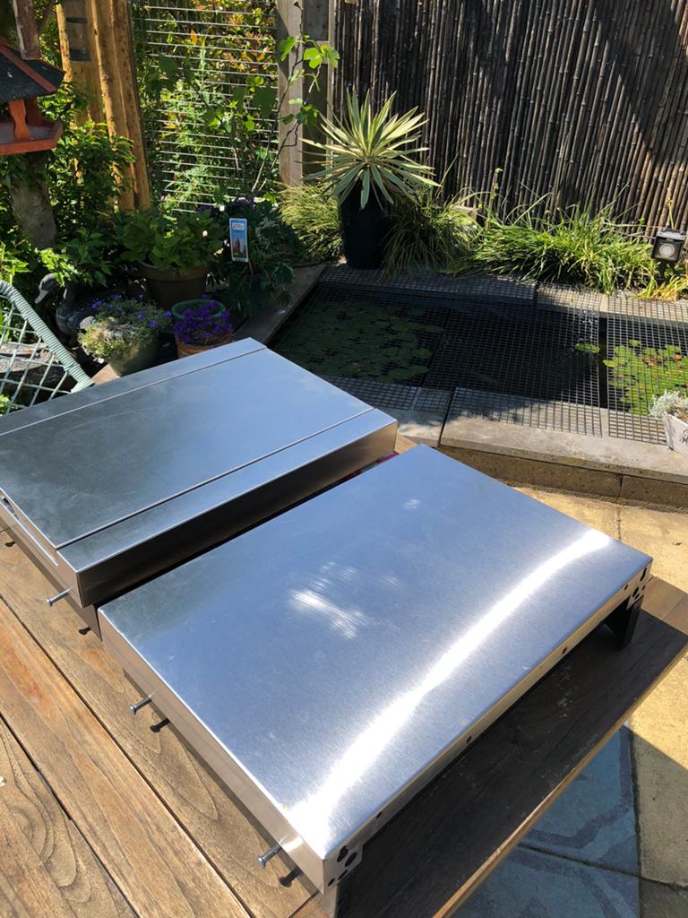 2 zijplanken (1 met brander) voor Grandhall bbq, Ophalen, Zo goed als nieuw, Grandhall