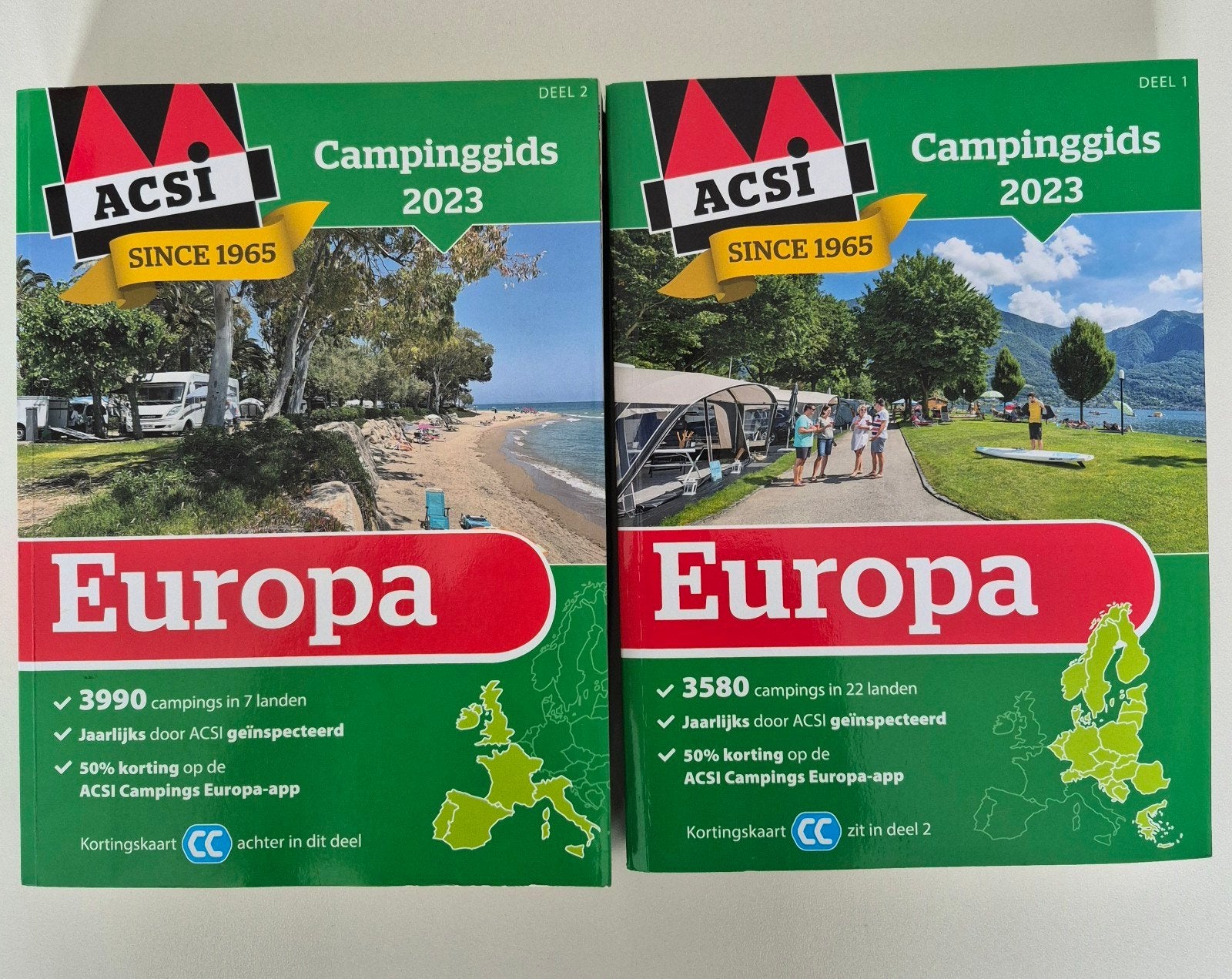 ACSI Campinggids Europa 2023 - Deel 1 & 2, Ophalen of Verzenden, Zo goed als nieuw, Campinggids, Overige merken